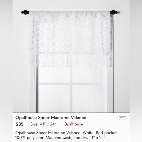 Opalhouse Accents Two Macrame Curtain Valance From Target Poshmark